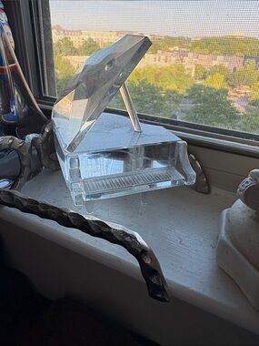 Clear Acrylic Mini Grand Piano Jewelry Tray - Crystal Clear Vanity Accent